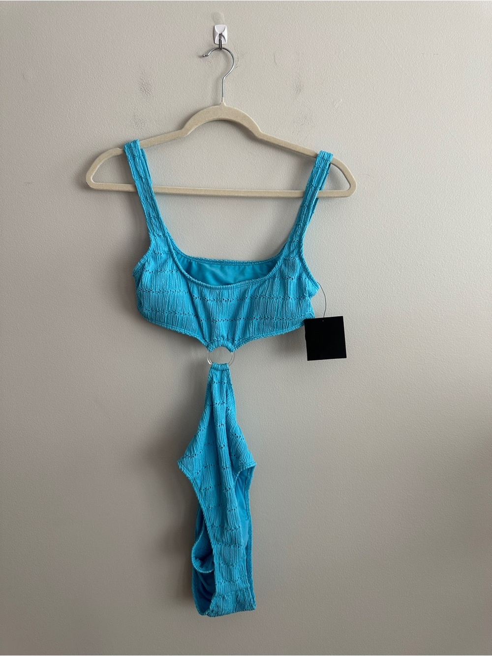 Lulus Airlie Bright Blue Eyelet O-Ring One-Piece Swimsuit NWT - Picture 6 of 9
